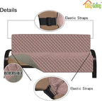 Easy-Going Futon Sofa Slipcover Reversible Sofa Cover Armless Cover Furniture Protector Couch Cover Water Resistant Pets, Kids, Children, Dog, Cat Pink/Beige