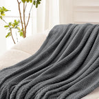 Exclusivo Mezcla Soft Waffle Fleece Bed Blanket Twin XL Size, Gray