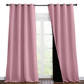 NICETOWN 100% Blackout Blinds, Laundry Room Decor Window Treatment Curtains for Large Patio Sliding Door, Thermal Insulated Crystal Pink Curtains for Bedroom, Set of 2, 55 inches x 102 inches