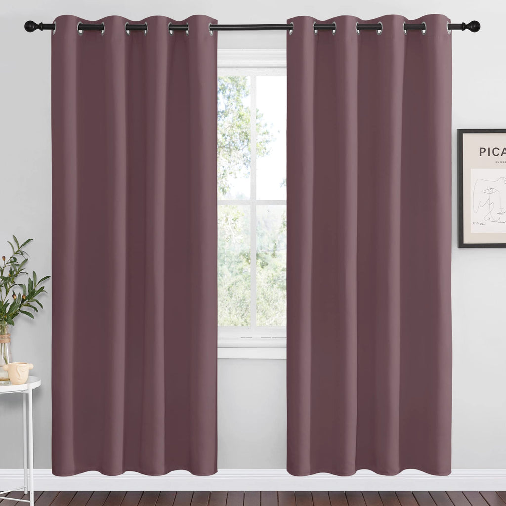 NICETOWN Cappuccino Blackout Curtains for Kitchen 55" w x 78" L 2 Panels