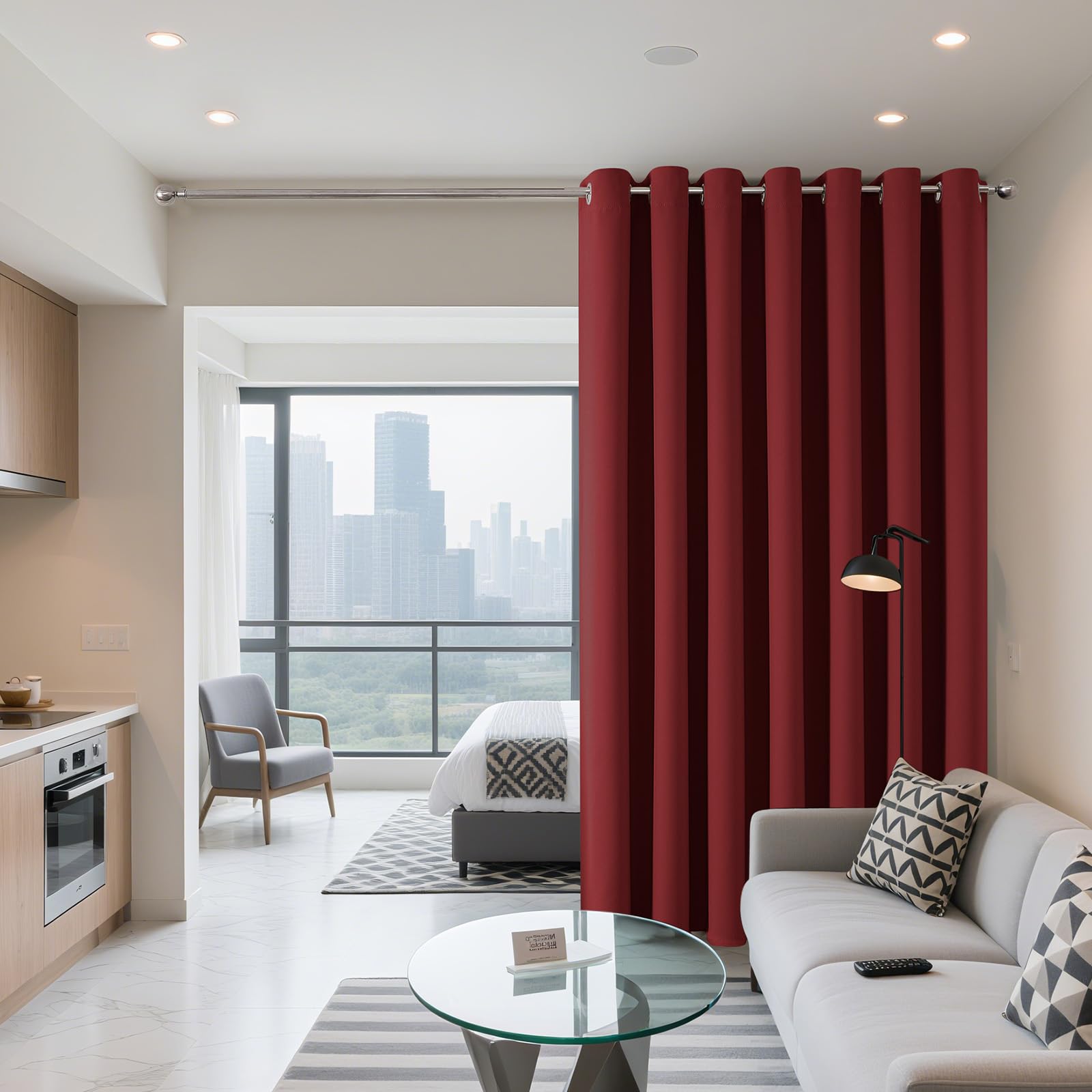 Joydeco Blackout Patio Sliding Door Curtains, Privacy Room Divider Curtains