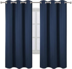 LEMOMO Navy Blue Thermal Blackout Curtains/42 x 72 Inch/Set of 2 Panels Room Darkening Curtains for Bedroom