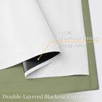 Yakamok Sage Blackout Curtains 96 Inches Long for Bedroom 40" Wide 2 Panel