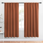 NICETOWN Blackout Curtains and Drapes - Thermal Insulated Solid Rod Pocket Blackout Draperies/Panels (Burnt Orange, 1 Pair, 52 by 72 inches)