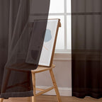 Simplebrand Chocolate Short Sheer Kitchen Curtains 36 Inch Length Tier Rod Pocket Cafe Drapes Half Window for Bathroom Small Windows 42 x 36 Inch, 2 Panels