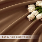 MIULEE Cappuccino Brown Back Tab Blackout Curtain 52"x102" Long 2 Panel Set
