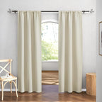 RYB HOME Curtains for Bedroom 84 inches Long 2 Panels Set, Privacy Thermal Insultaed Sunlignt Heat Blocking Drapes for Nursery Rental Room, Width 42 by Length 84, Beige