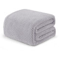 Exclusivo Mezcla Soft Waffle Fleece Bed Blanket Twin XL Size, Light Gray
