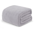 Exclusivo Mezcla Soft Waffle Fleece Bed Blanket Twin XL Size, Light Gray