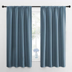 NICETOWN Bedroom Curtains Blackout Draperies, Smoky Blue, 1 Pair, 34-inch W x 63-inch L, Home Decorations Thermal Insulated Solid Pole Top Blackout Drapes for Living Room
