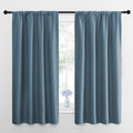 NICETOWN Window Curtains for Bedroom, Smoky Blue, 2 Panels, W42 x L48 -Inch, Home Decoration Thermal Insulated Rod Pocket Blackout Blinds & Drapes for Small Windows