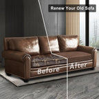 ANARACHON Leather Look Couch Cushion Covers Sofa Seat Slipcovers Sets Couches Furniture Protector for Sectional Armchair Loveseat Pets Kids Stretch Spandex Fabric (1 Cushion XL Sofa, Brown)