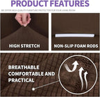 ZNSAYOTX Super Stretch Couch Cover Love Seat Sofa Covers for Living Room Dogs Pet Friendly Furniture Protector Spandex Loveseat Slipcovers with Anti Slip Foam Sticks (Coffee, Loveseat)