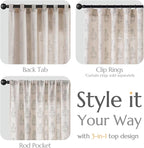 jinchan Linen Floral Curtains for Living Room 96 Inch Length Gray Flower Cottage Core Farmhouse Curtains Rod Pocket Back Tab Boho Semi Sheer Window Drapes Bedroom Set 2 Panels Grey on Beige
