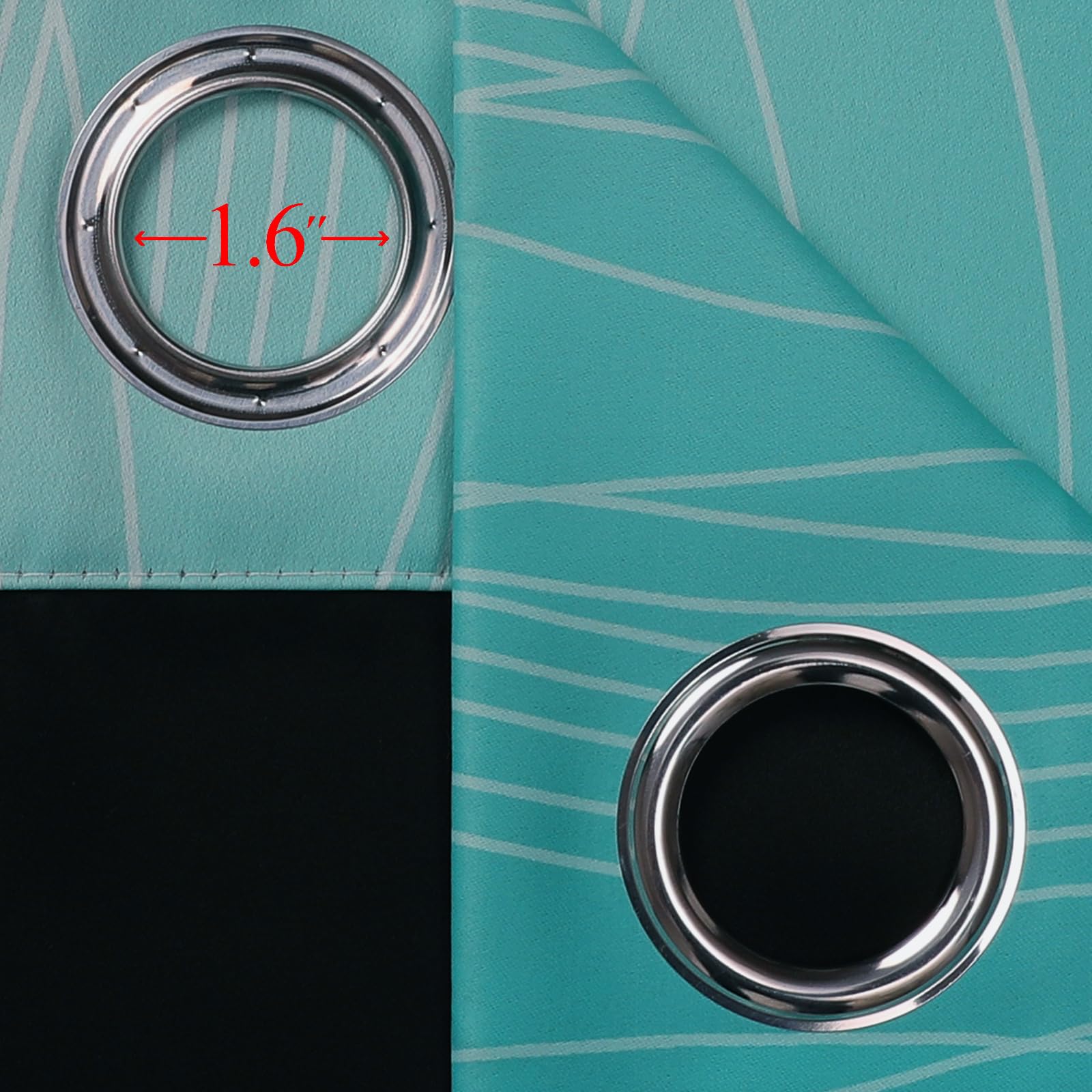 Navy Blue and Teal Gradient Blackout Curtains for Living Room 84 Inch Long