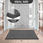 Mibao Front Door Mat, Heavy Duty Durable Welcome Mat for Outdoor Indoor, Dirt Trapper Waterproof Super Absorbent Door Mat for Entryway Outside Patio Porch, 61.5" x 36", Gray