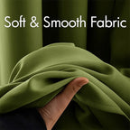 MIULEE Blackout Curtains 96 Inches Long for Bedroom Living Room Thermal Insulated Room Darkening Grommet Top Solid Light Blocking Drapery Set of 2 Window Panels Olive Green