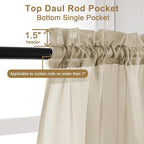 Chyhomenyc Taupe Sheer Curtains 120 Inches Long - Light Filtering Voile Extra Long Panel Drapes for Floor to Ceiling Window, Elegant Soft Living Room Curtains, Each 42Wx120L Inch, 10FT, 2 Panels