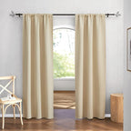 RYB HOME Curtains for Bedroom 84 inches Long 2 Panels Set, Privacy Thermal Insultaed Sunlignt Heat Blocking Drapes for Nursery Rental Room, Width 42 by Length 84, Biscotti Beige