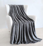 TASTHROW Large Flannel Fleece Throw Blanket, 50×70 Inch - Cozy Lightweight Thick Blanket - All Seasons Suitable for Women, Men and Kids (Grey)