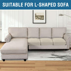 H.VERSAILTEX Super Stretch Individual Seat Cushion Cover Sofa Covers Couch Cushion Covers Slipcover Sets Thick Jacquard Textured Twill Fabric (3 Piece Sofa Cushion Covers, Natural)