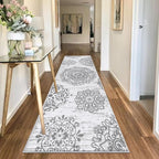 HEBE Hallway Runner Rug 2'8''x8' Washable Vintage Distressed Area Rugs Non Slip Laundry Rug Runner Boho Floor Carpet Runners for Hallways Entryway Laundry Room Kitchen Bathroom