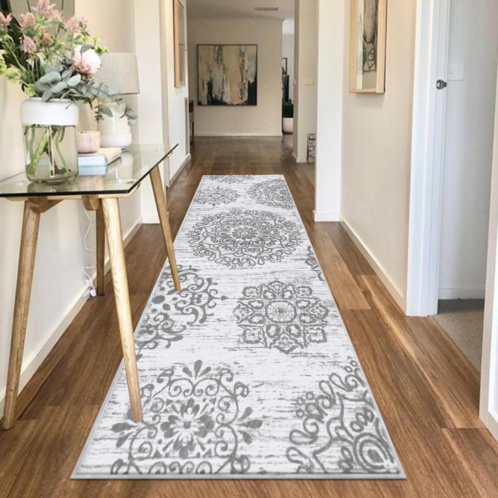 HEBE Hallway Runner Rug 2'x6', Washable Non Slip Kitchen Rug Runner