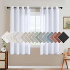 H.VERSAILTEX Living Room Linen Curtains Home Decorative Nickel Grommet Curtains Privacy Added Energy Saving Light Filtering Window Treatments Draperies, Bright White, 2 Panels, 52 x 63 - Inch