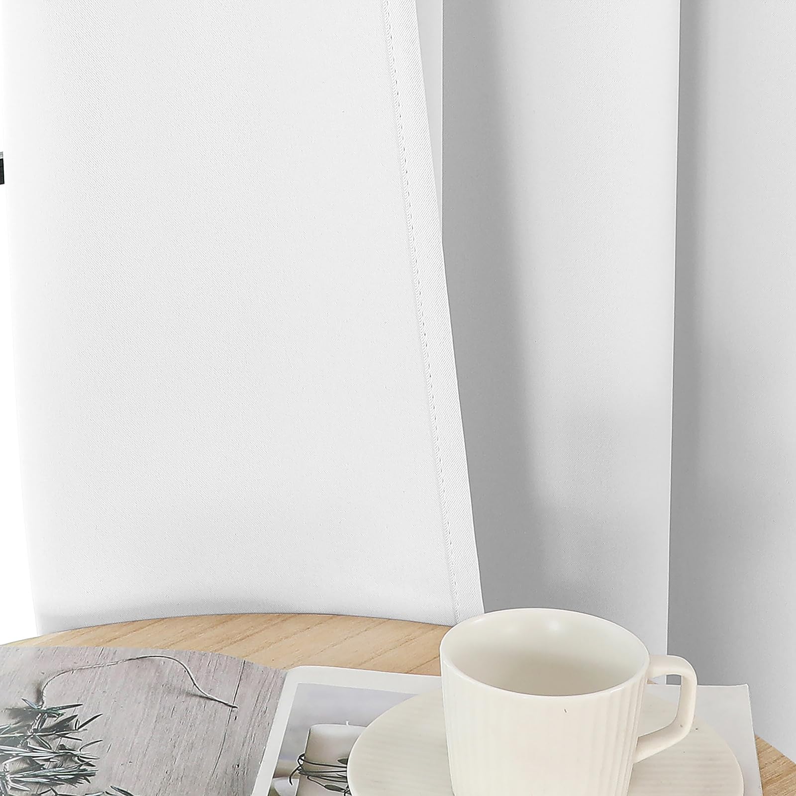 Joydeco Curtains 84 Inches Long 2 Panels Set, Thermal Insulated Long Curtains& Drapes 2 Burg, Room Darkening Drapes for Bedroom Living Room Window (Pure White, W52 x L84 Inch)