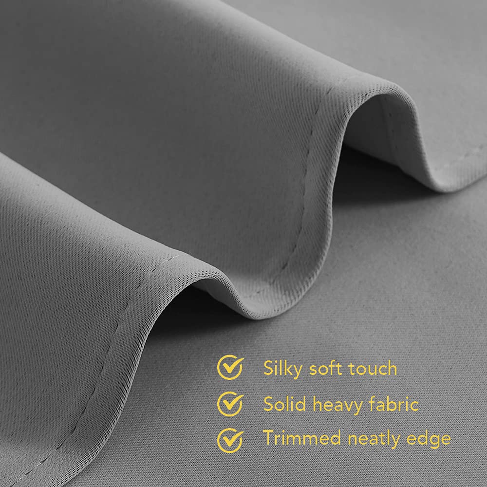 NICETOWN Silver Grey Blackout Curtain Panels for Bedroom, Thermal Insulated Extra Wide Blackout Draperies and Drapes for Basement (2 Panels, W70 x L54-inch)
