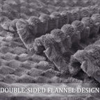 Exclusivo Mezcla Fleece Queen Blanket for Bed, Extra Large Fuzzy Dark Grey Bed Blankets, Soft Cozy Plush Sofa Throws for All Seasons, 90x90 Inches