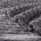 Exclusivo Mezcla 3D Fleece California King Blanket for Bed, Grey