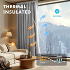 MIULEE 100% Blackout Linen Curtains for Bedroom, Glacier Gray Solid Luxury Decor Thermal Insulation Room Darkening Drapes for Living Room Nursery Back Tab Rod Pocket 42 x 72 Inches, 2 Panels