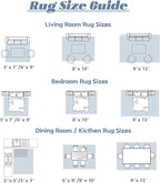 Area Rug 6x9 Washable Rug, Vintage Boho Medallion Rugs Non-Slip Soft Low Pile Large Distressed Rug Indoor Retro Carpet for Living Room Bedroom Dining Room Home Office (Vintage Blue, 6'x9')