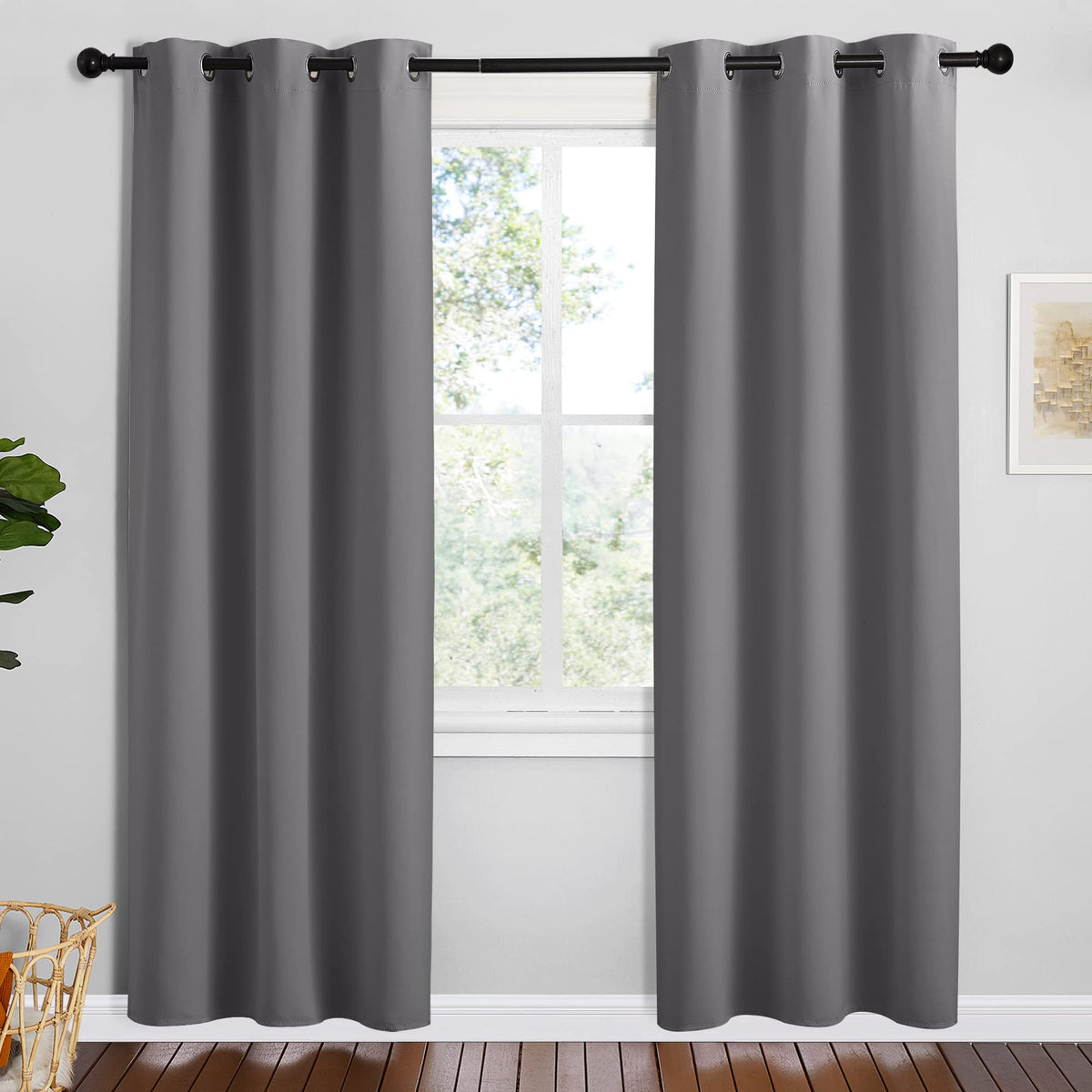 NICETOWN Navy Blackout Curtains for Kid's Room 42" Wide x 78" Long 2 Panels