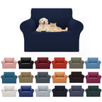 Cupuamon 2026 New Stretch Chair Sofa Slipcovers Couch Cover for 1 Seater Furniture Protector Sofa Covers with Elastic Bottom Jacquard Fabric Small Checks for Pets, Kids - Navy