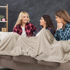 Buryeah 48 Pcs Flannel Throw Blanket Bulk 50 x 60 in Sleepover Blanket Outdoor Wedding Throw Lightweight, Oeko-tex Standard 100 Certified for Sofa Homeless Gifts (Khaki)
