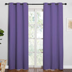 NICETOWN 84 inches Blackout Curtains for Office and Theater, Thermal Insulated Solid Grommet Drapes for Living Room (Lilac Purple, 1 Pair, 42 inches Wide)