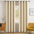 MIULEE Cream Beige Blackout Bedroom Curtains Drapes 72 Inch Long 52"x72"