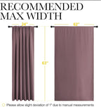 NICETOWN Blackout Curtains for Bedroom, Home Decorations Thermal Insulated Solid Rod Pocket Blackout Drapes for Cafe (Dry Rose, One Pair, 62 x 63-inch)