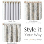 jinchan Floral Linen Blackout Curtains for Bedroom 96 Inches Long