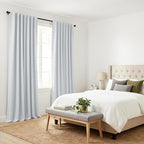 PONY DANCE White Curtain Panels - 42 Wide by 84 Long, Greyish White Room Darkening Light Block Window Curtains for Kitchen/Bedroom with Back Tab Slot Top Home Decor Draperies, 2 PCs