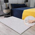 ORINOVA Faux Fuzzy Washable Fur Area Rugs for Bedroom 3x5 Silver Gray Fluffy Rug for Living Room Cute Room Nursery Rug