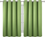 LEMOMO Light Green Thermal Blackout Curtains/52 x 54 Inch/Set of 2 Panels Room Darkening Curtains for Bedroom