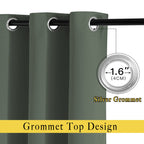NICETOWN Blackout Sliding Door Curtains 84 inch Length 2 Panels - Thermal Insulated Solid Grommet Room Darkening Window Treatments for Bedroom/French Door (Dark Mallard, 2 Panels, W66 x L84)