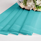 Chyhomenyc Turquoise Sheer Curtains 45 Inch Long 2 Panels, Light Filtering Rod Pocket Voile Short Curtains Drapes for Living Room Bedroom Small Windows, 42Wx45L Inches
