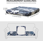8Pcs Outdoor Cushion Covers, Patio Cushion Covers,Stretch Elastic Slipcovers, Replacement Washable & Reusable Furniture Protector for Patio Couch (Grey Flower-Pattern,Cover Only)