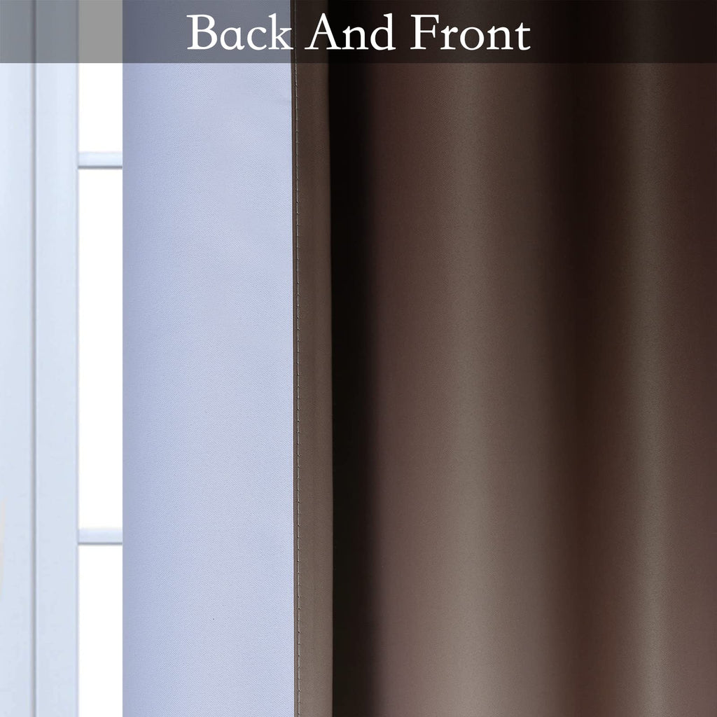 SimpleHome Brown to Grey White Ombre Room Darkening Curtains 84 Inch