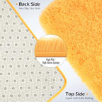 Amearea Shag Fluffy Area Rug for Bedroom Girls Living Room, Extra Soft and Fuzzy Shaggy Rugs, Non Slip, Solid Color Carpet Mat for Boys Nursery Home, Orange 6x9 Feet