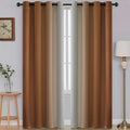 SimpleHome Ombre Room Darkening Curtains for Bedroom, Gradient Burnt Orange to Grey White Light Blocking Thermal Insulated Grommet Window Drapes for Living Room,2 Panels, 52x96 inches Length